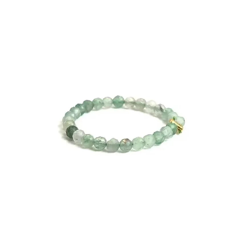 Bague Fine en Perles de Pierre Naturelle Facettées 2 mm – Extensible, 26 Pierres au Choix