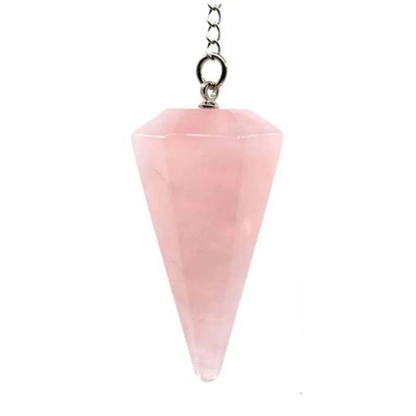 Pendule Pyramide Hexagonale en Pierre Naturelle – 18 Pierres : Améthyste, Labradorite, 7 Chakras…