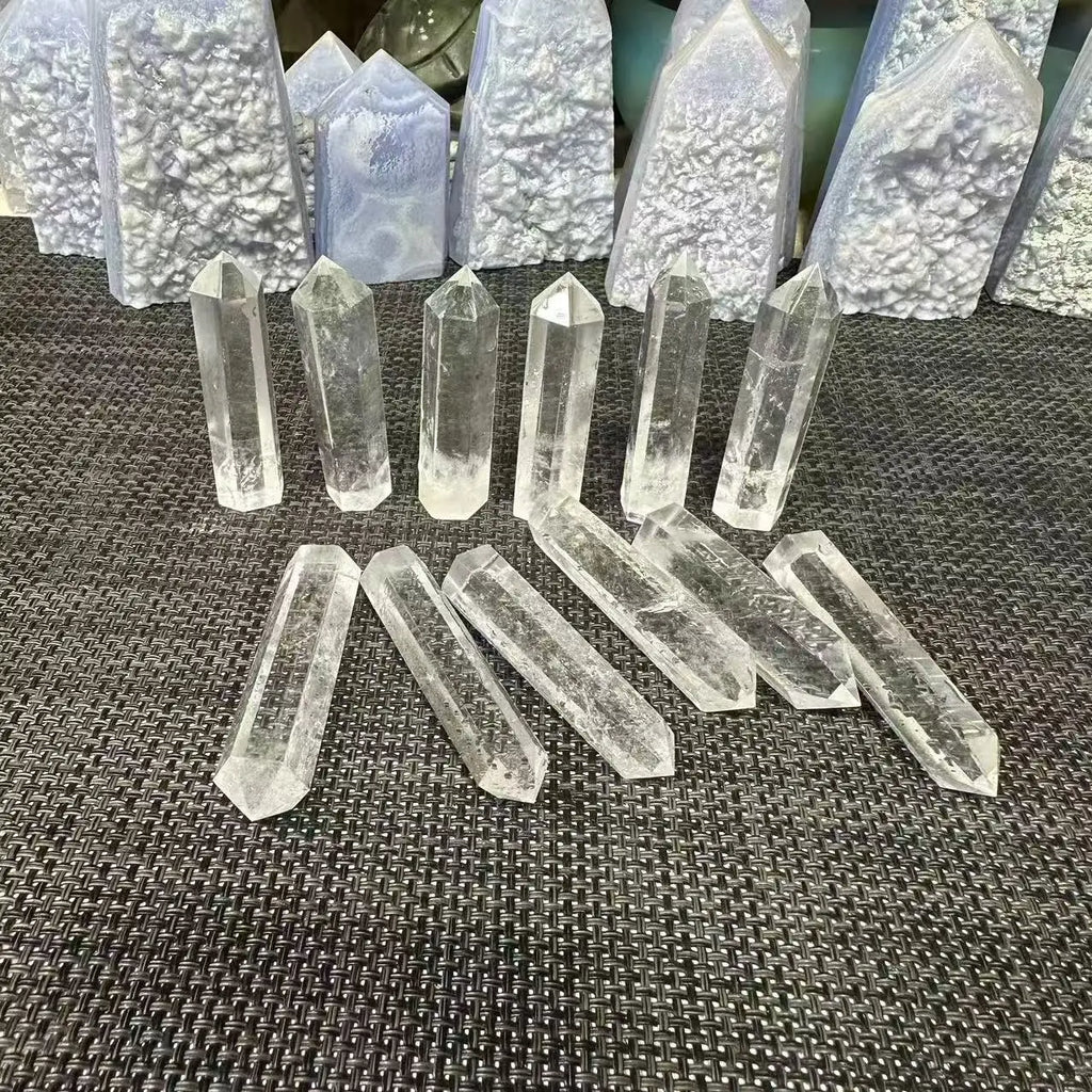 Pointe de Cristal de Roche Naturel – Prisme Hexagonal de 6-7 cm ou Grand Modèle