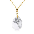 Collier Pendentif Goutte en Pierre Naturelle au Choix – Monture Dorée ou Argentée, avec Chaîne