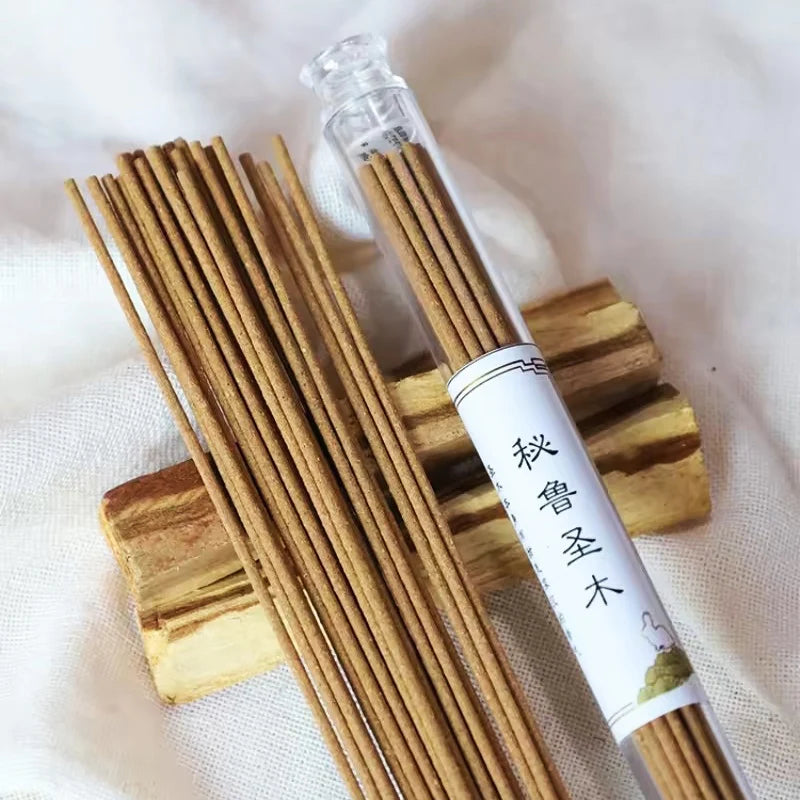 Encens Naturel en Tube de 20 Bâtonnets 21 cm – Palo Santo, Cèdre ou Sauge Blanche