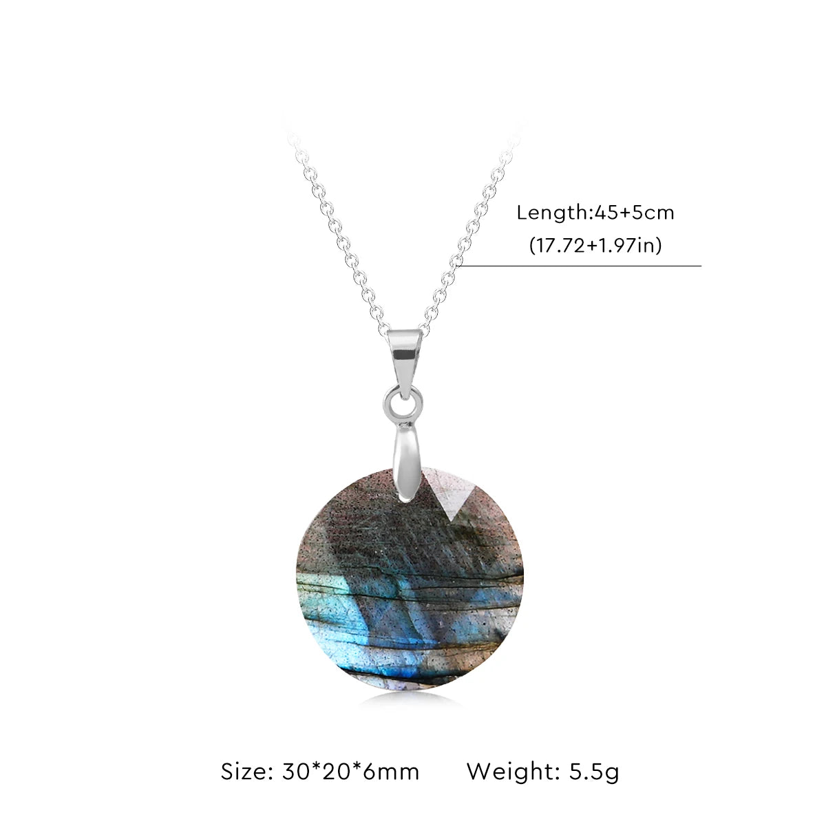 Collier Labradorite Naturelle Forme Libre – Pendentif Doré ou Argenté, 10 Modèles