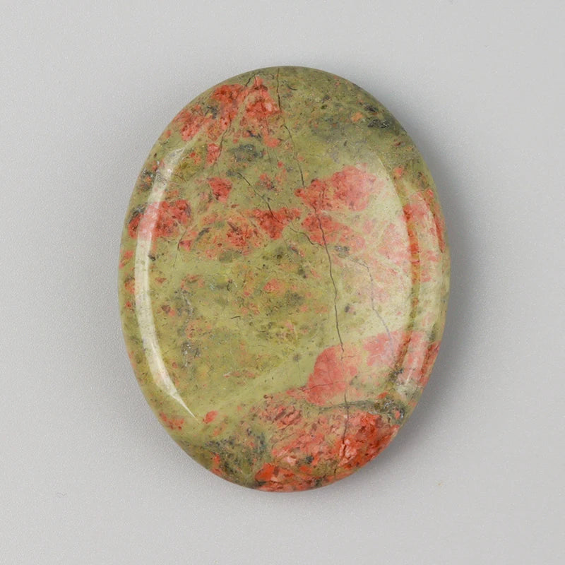 Pierre de Pouce Ovale en Pierre Naturelle 45 x 35 mm – Galet Anti-Stress, 16 Pierres au Choix