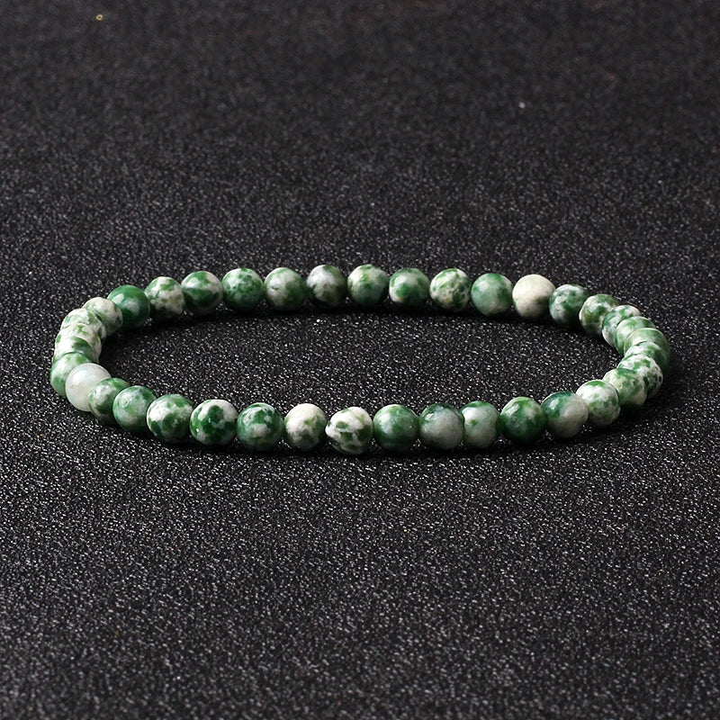 Bracelet Fin en Pierres Naturelles 4 ou 6 mm – 19 Pierres au Choix, Améthyste, Quartz Rose, Onyx…