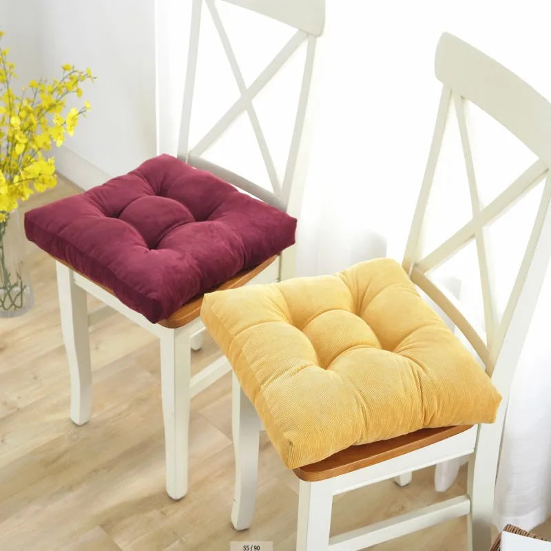 Coussin de Sol Carré Capitonné en Velours Côtelé – 45 ou 53 cm, Assise de Méditation, 9 Coloris