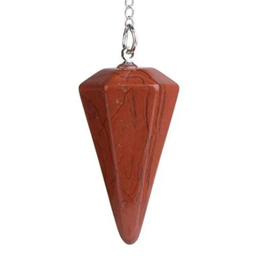 Pendule Pyramide Hexagonale en Pierre Naturelle – 18 Pierres : Améthyste, Labradorite, 7 Chakras…