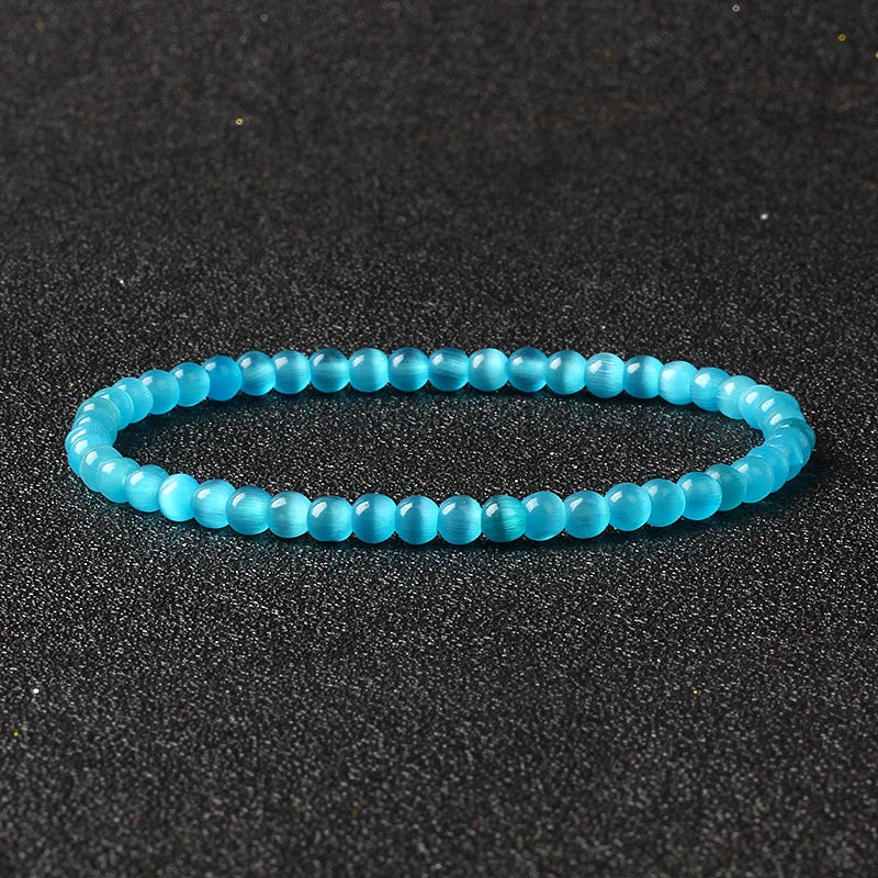 Bracelet Fin en Pierres Naturelles 4 ou 6 mm – 19 Pierres au Choix, Améthyste, Quartz Rose, Onyx…