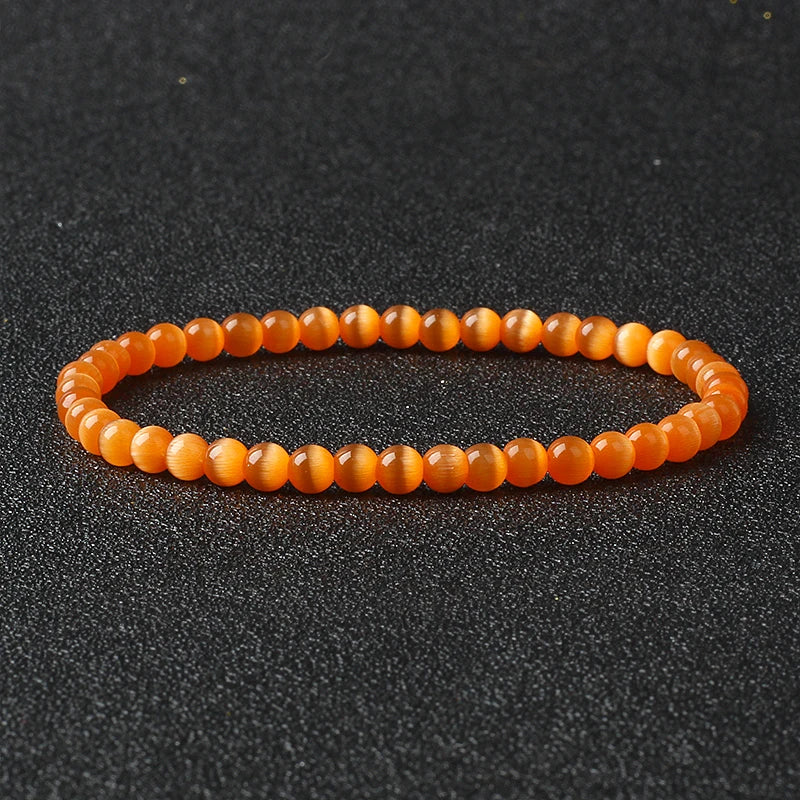Bracelet Fin en Pierres Naturelles 4 ou 6 mm – 19 Pierres au Choix, Améthyste, Quartz Rose, Onyx…