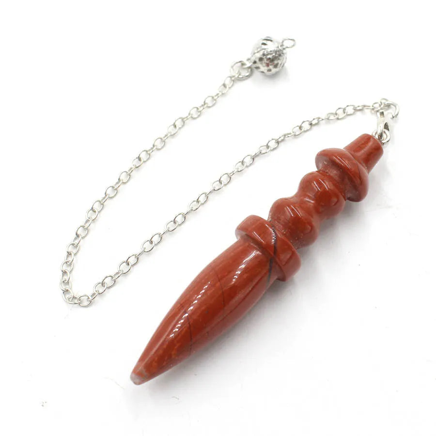 Pendule Thot Égyptien en Pierre Naturelle Sculptée – Obsidienne, Améthyste, 7 Chakras… 11 Pierres