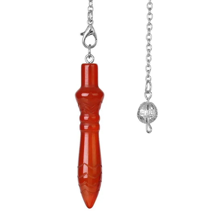 Pendule Thot Égyptien en Pierre Naturelle Sculptée – Obsidienne, Améthyste, 7 Chakras… 11 Pierres