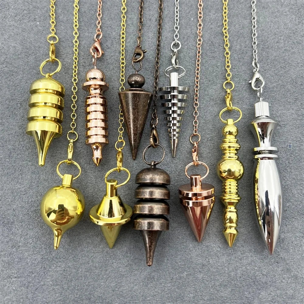 Pendule en Laiton et Cuivre pour la Radiesthésie – Spirale, Isis, Karnak… 41 Modèles Dorés, Argentés, Cuivrés
