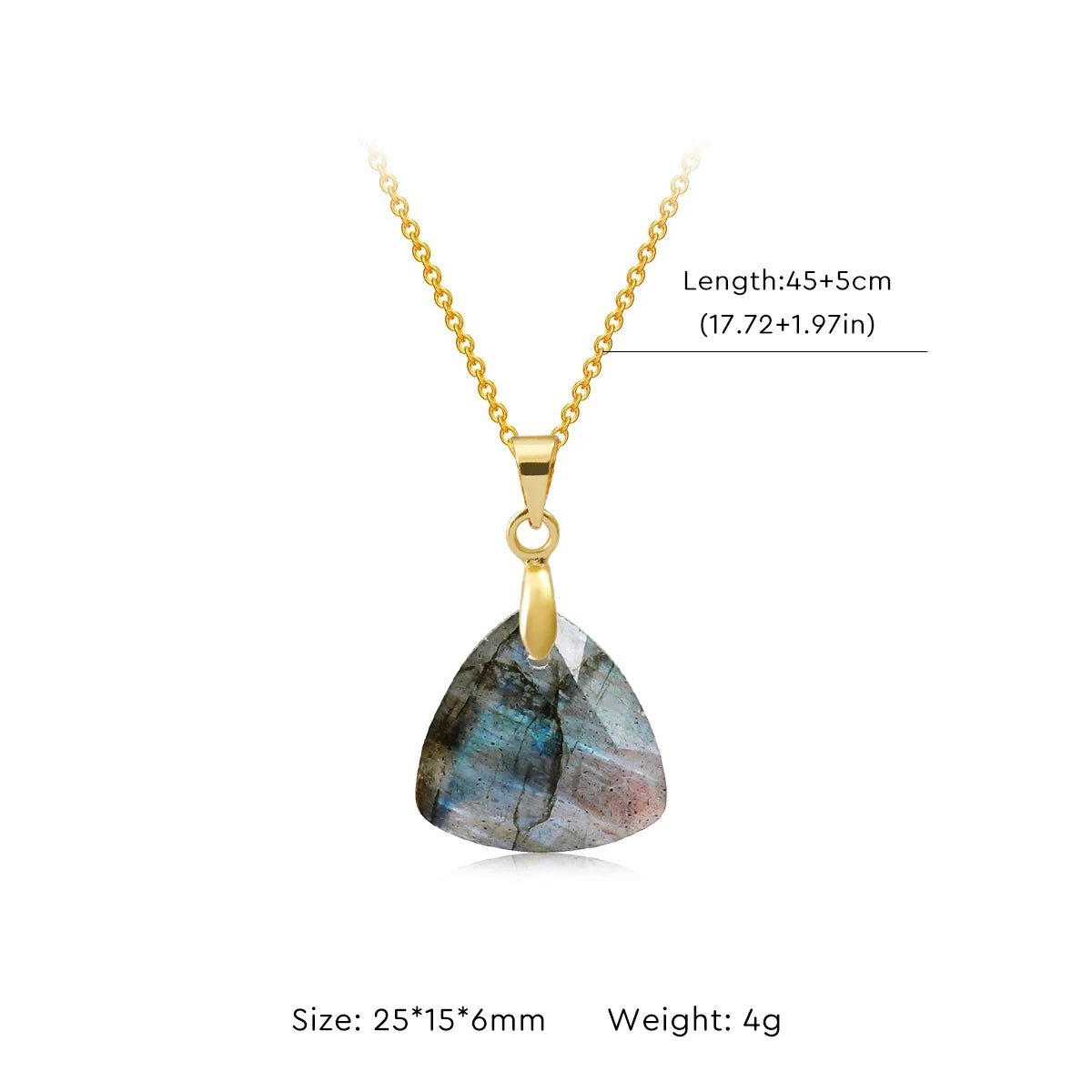 Collier Labradorite Naturelle Forme Libre – Pendentif Doré ou Argenté, 10 Modèles