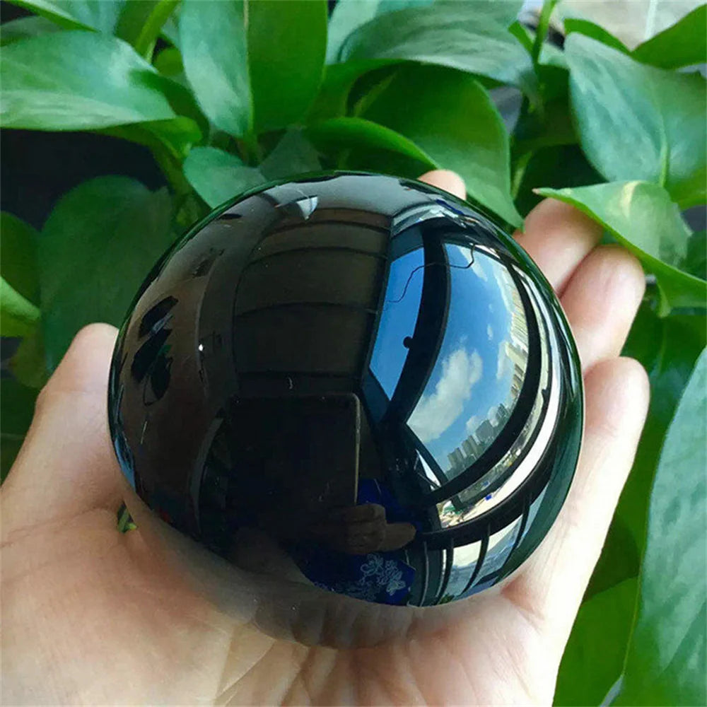 Sphère en Obsidienne Noire Naturelle – Boule Polie de 20 à 60 mm, Décoration Feng Shui