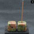 Porte-Encens Cube en Pierre Naturelle 2 cm – Quartz Rose, Améthyste, Œil de Tigre, Labradorite…