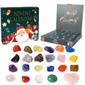 Calendrier de l'Avent Cristaux – 24 Pierres Naturelles Surprises, 5 Coffrets au Choix, Pierres Roulées, Brutes ou Cœur de Quartz Rose, Lithothérapie, Idée Cadeau Noël Femme