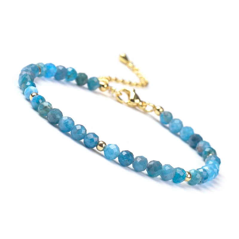 Bracelet Fin Perles Facettées 4 mm – Grenat, Cornaline, Pierre de Soleil… Fermoir Doré