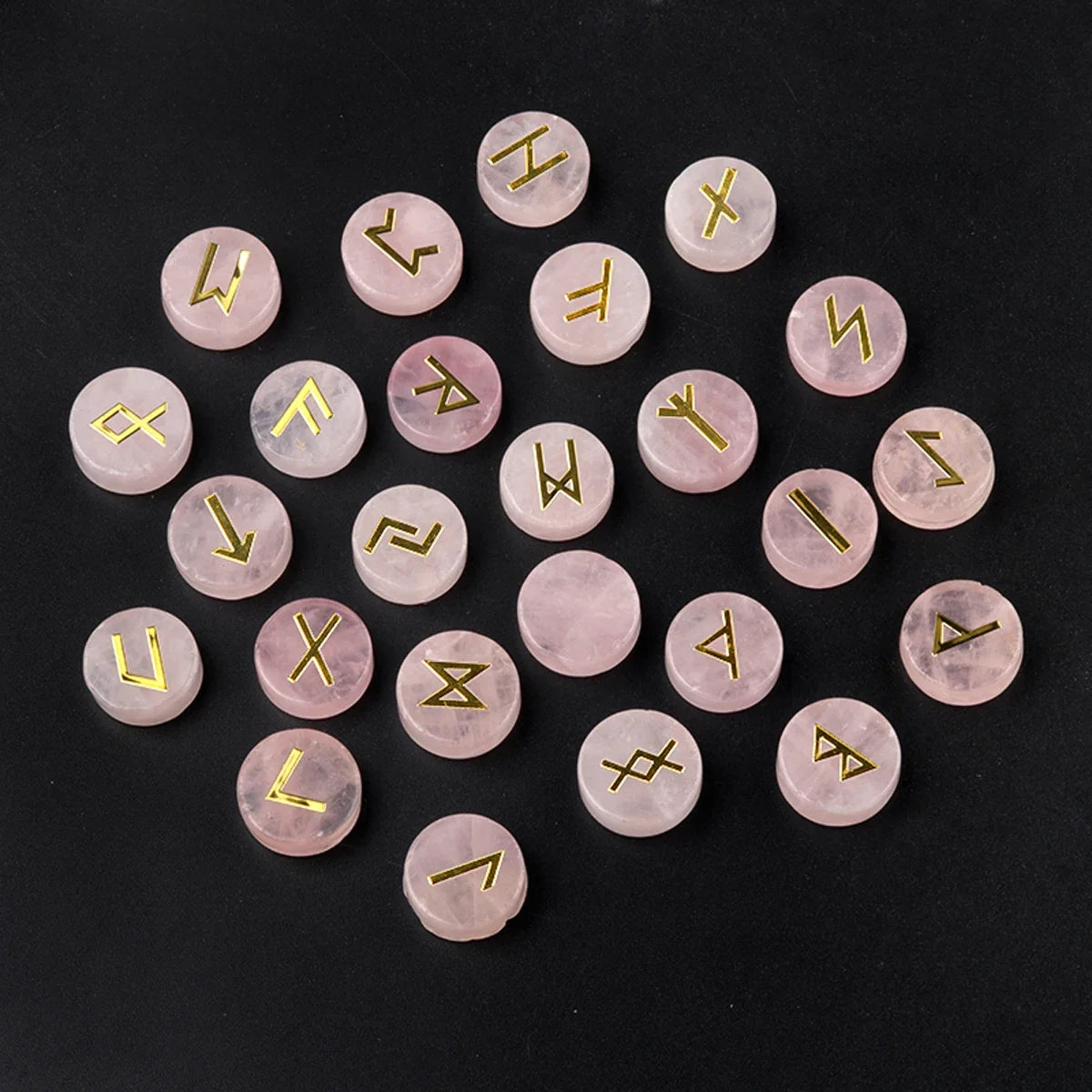 Jeu de 25 Runes Vikings en Pierre Naturelle Gravée – 10 Pierres au Choix