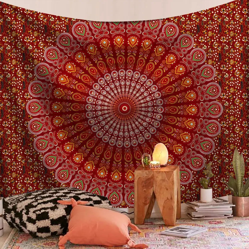 Tenture Murale Mandala Indien – Tapisserie Bohème en Tissu, Décoration Zen et Méditation, Idée Cadeau, 5 Tailles et 16 Motifs