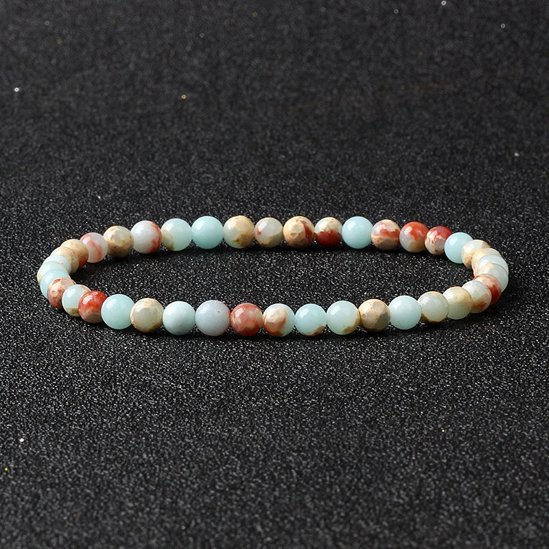 Bracelet Fin en Pierres Naturelles 4 ou 6 mm – 19 Pierres au Choix, Améthyste, Quartz Rose, Onyx…