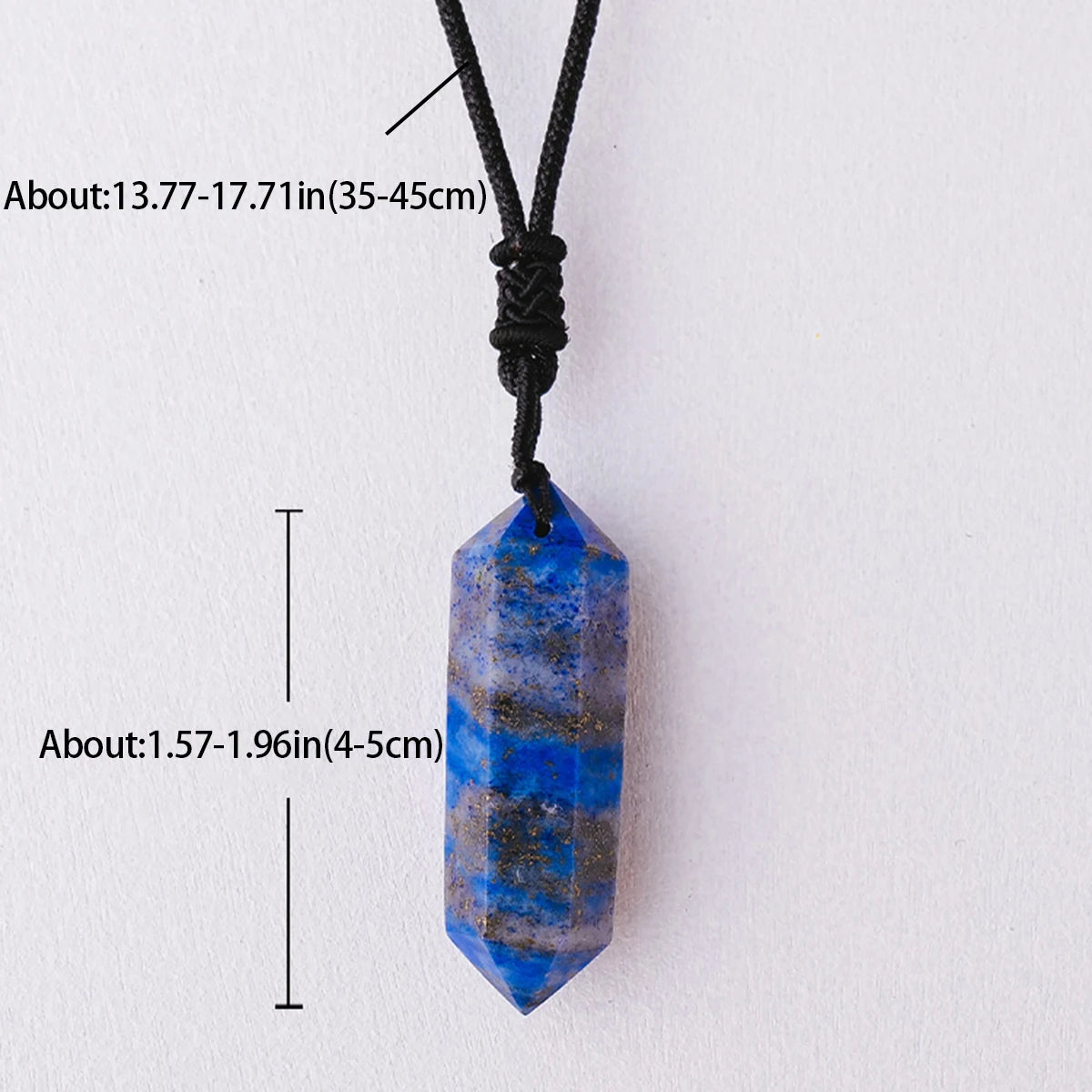 Collier Pendentif Double Pointe en Cristal Naturel – Quartz, Améthyste, Labradorite…, Cordon Réglable