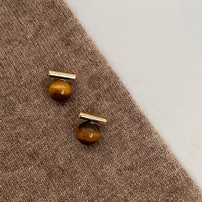 Boucles d'Oreilles Œil de Tigre Dorées – 12 Modèles : Puces, Pendantes, Créoles, Cœurs