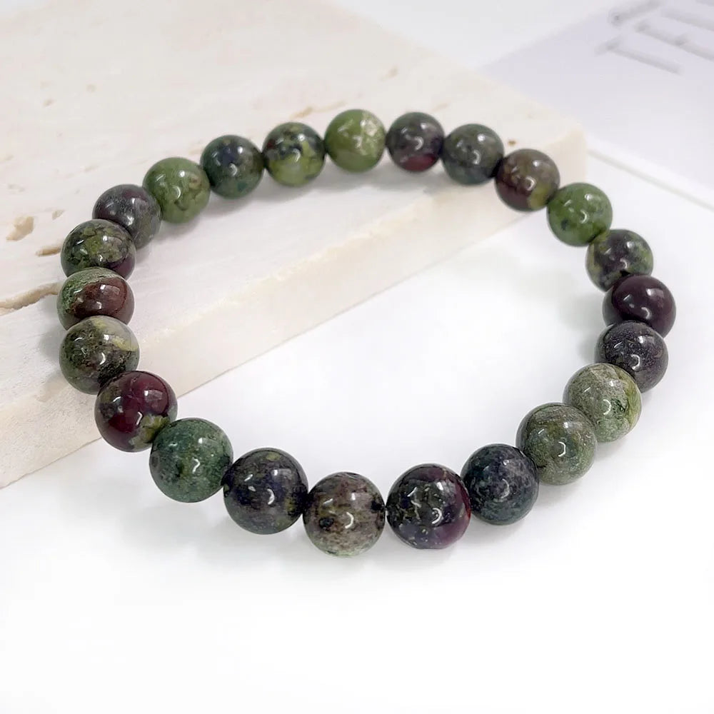 Bracelet Pierre Naturelle au Choix – Jaspe Zèbre Rose, Rhodonite, Lépidolite… Perles 6 ou 8 mm
