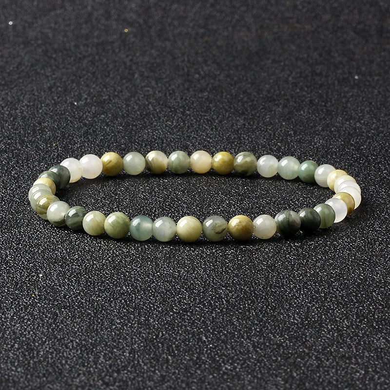 Bracelet Fin en Pierres Naturelles 4 ou 6 mm – 19 Pierres au Choix, Améthyste, Quartz Rose, Onyx…