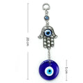 Suspension Main de Fatma et Œil Turc – Amulette Murale en Métal et Verre Bleu, 20 cm