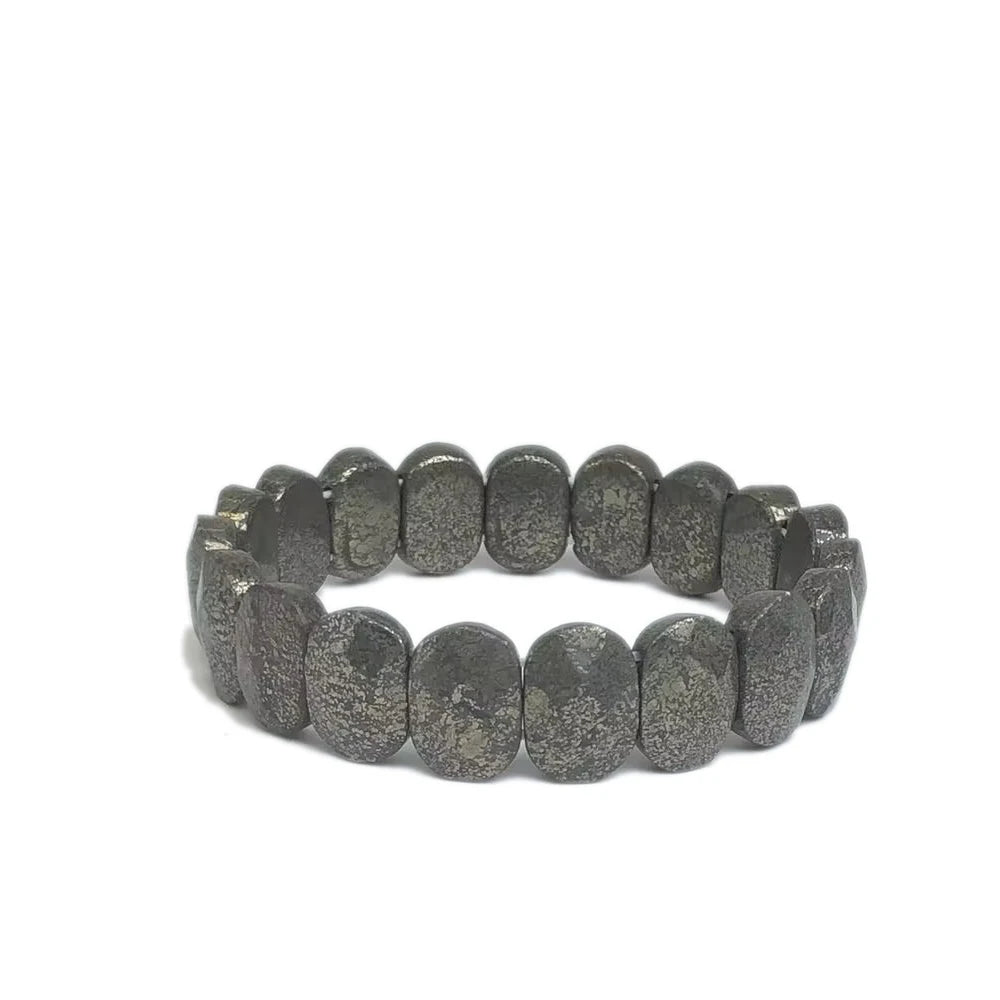 Bracelet Perles Plates Facettées 10 x 14 mm – 15 Pierres au Choix : Œil de Tigre, Améthyste, Lapis…