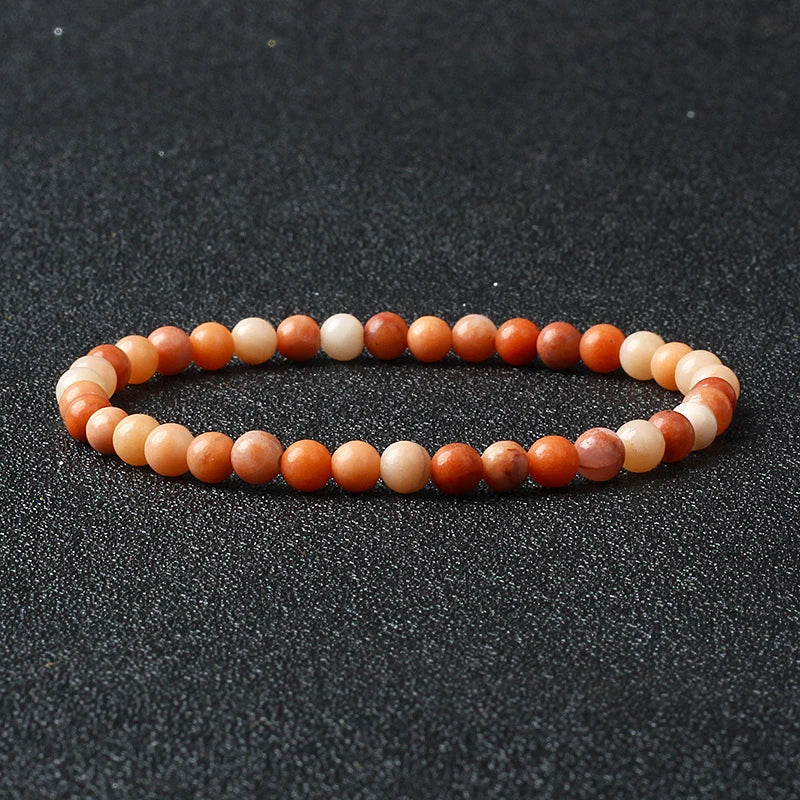 Bracelet Fin en Pierres Naturelles 4 ou 6 mm – 19 Pierres au Choix, Améthyste, Quartz Rose, Onyx…