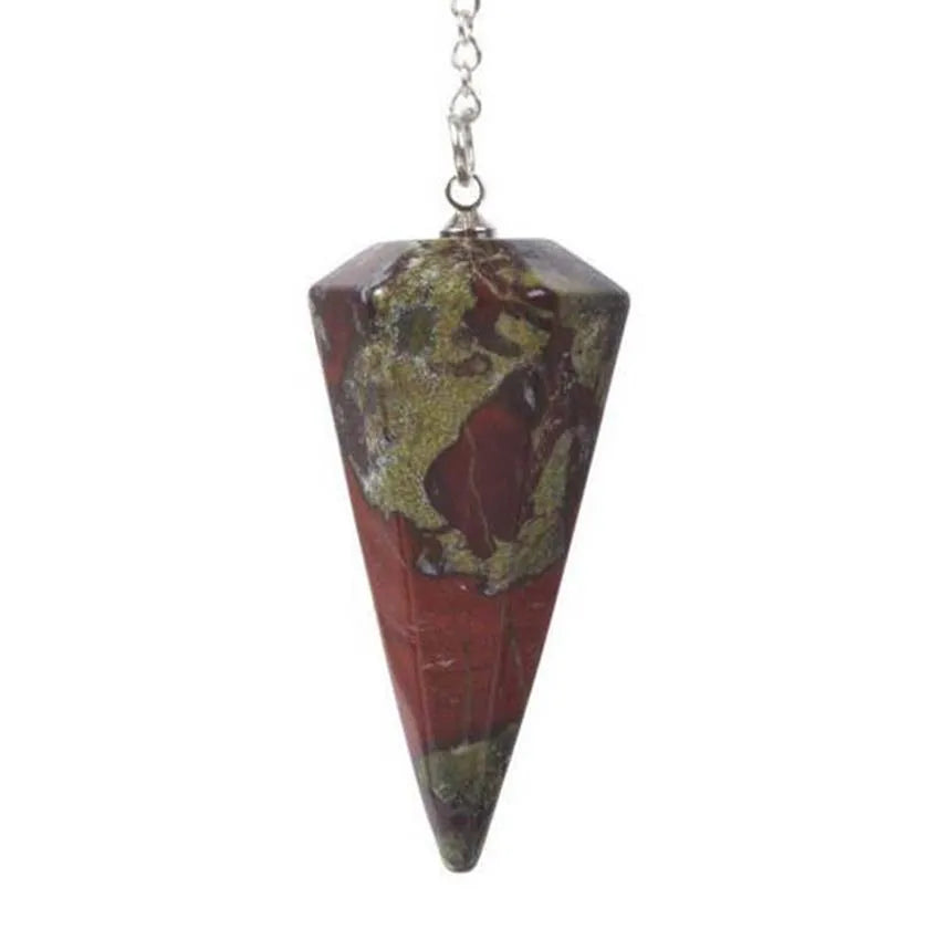 Pendule Pyramide Hexagonale en Pierre Naturelle – 18 Pierres : Améthyste, Labradorite, 7 Chakras…