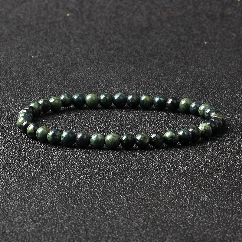 Bracelet Fin en Pierres Naturelles 4 ou 6 mm – 19 Pierres au Choix, Améthyste, Quartz Rose, Onyx…