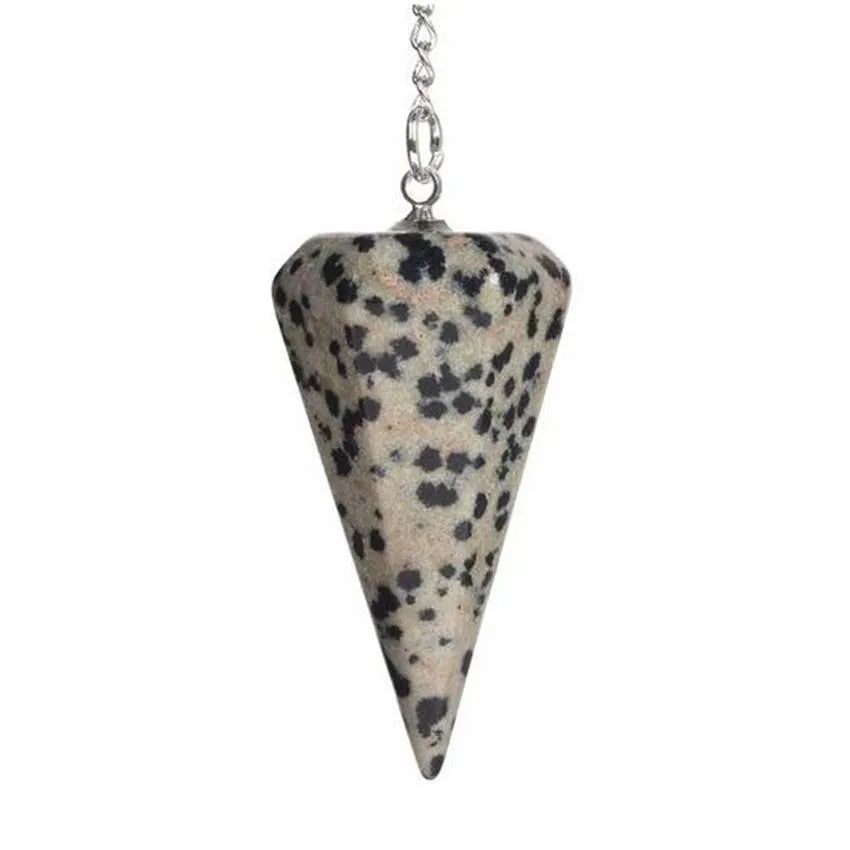 Pendule Pyramide Hexagonale en Pierre Naturelle – 18 Pierres : Améthyste, Labradorite, 7 Chakras…