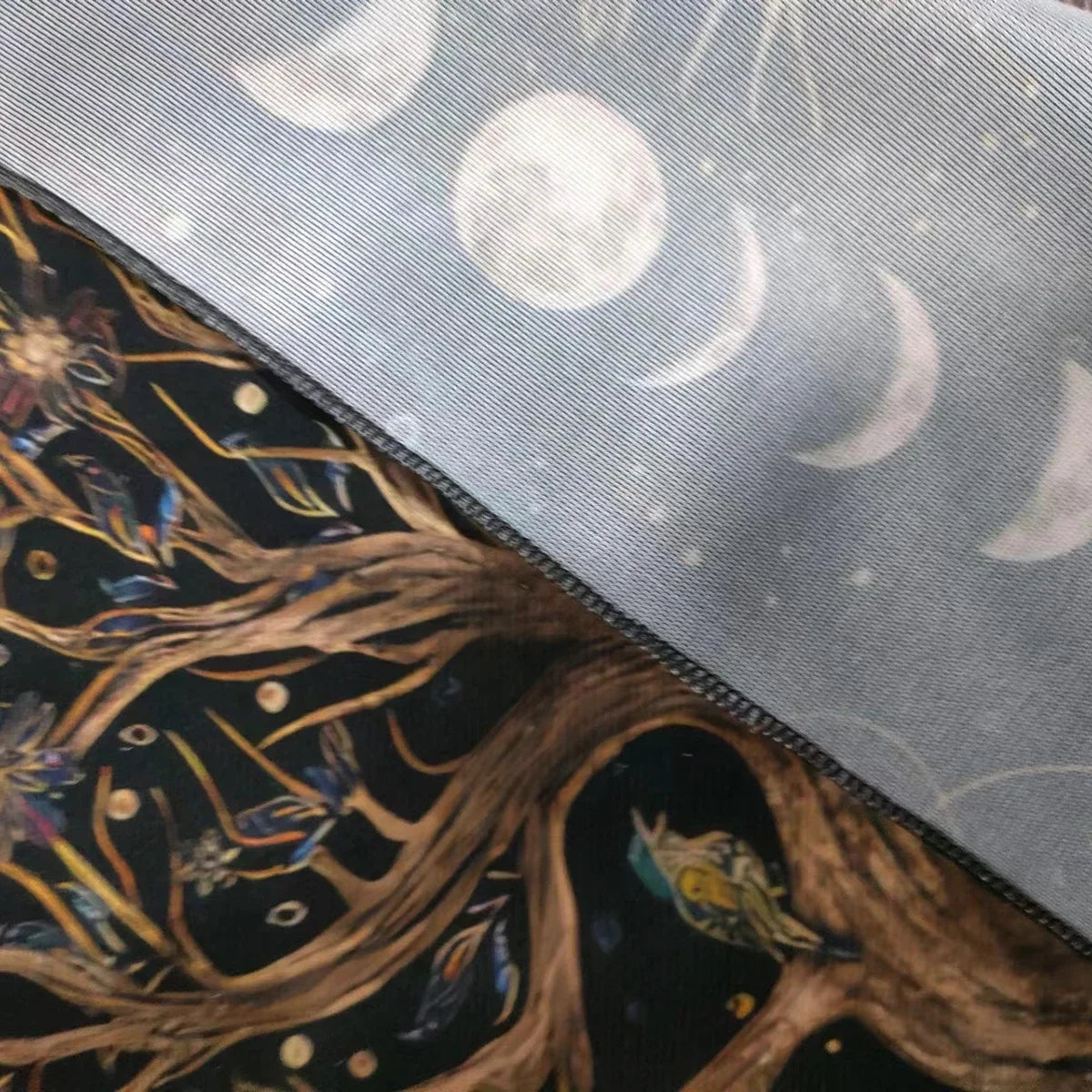 Nappe de Tarot Arbre de Vie en Velours – 15 Motifs : Arbre Doré, Phases de Lune, 50 ou 75 cm