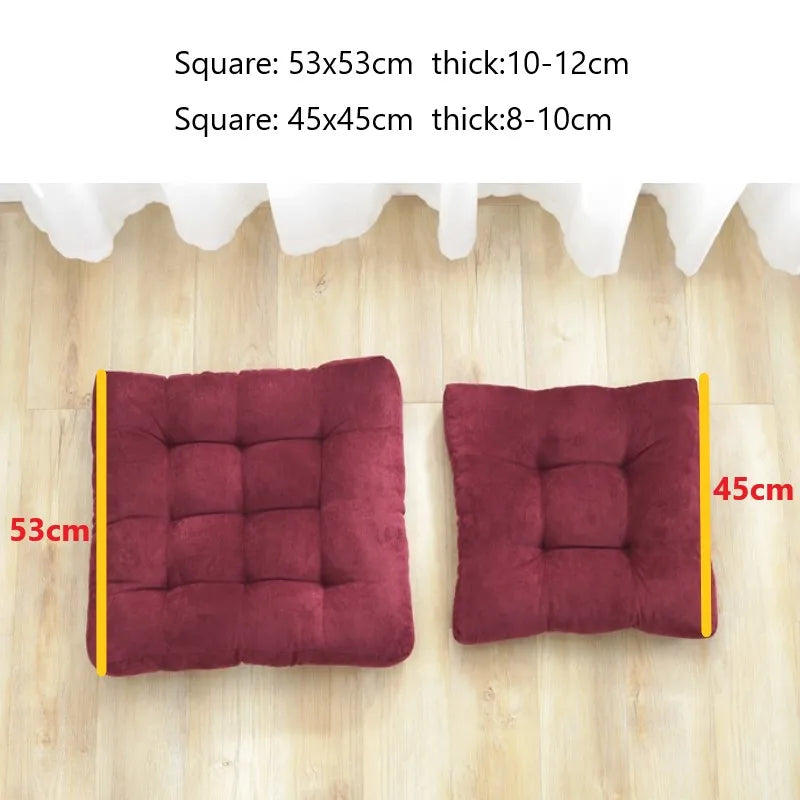 Coussin de Sol Carré Capitonné en Velours Côtelé – 45 ou 53 cm, Assise de Méditation, 9 Coloris