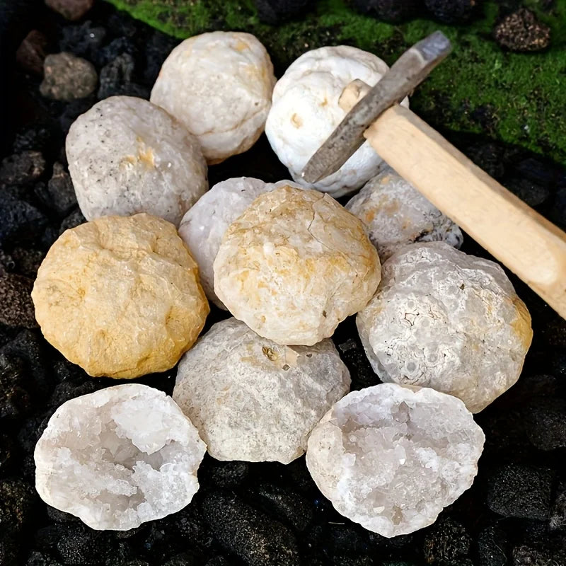 Géode d'Agate à Casser Soi-Même – Cristaux de Quartz à Découvrir, Idée Cadeau Enfant