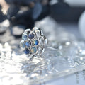 Bague Rotative Fleur en Labradorite – Bague Anti-Stress Ajustable ou Collier Assorti