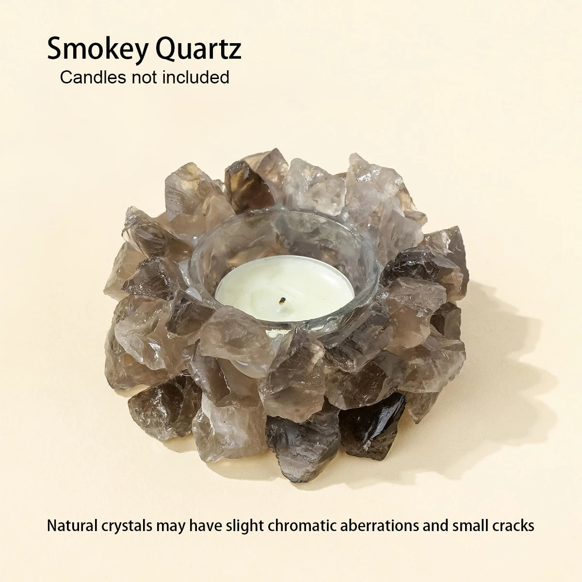 Bougeoir en Pierre Brute Naturelle – Photophore Cristal, Améthyste, Quartz Rose, Pierre de Soleil…