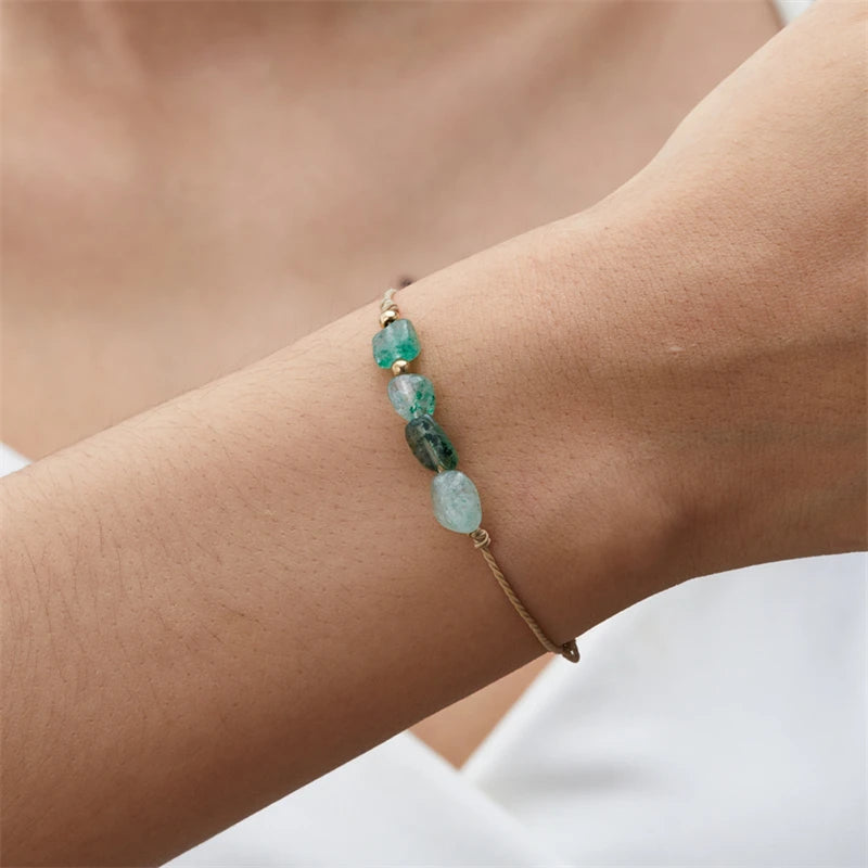 Bracelet Signe du Zodiaque en Pierres Naturelles – Cordon Réglable sur Carte Astro, 12 Signes