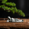 Statue Bouddha Couché en Pierre Reconstituée – Décoration Zen Intérieur, Bonsaï ou Jardin