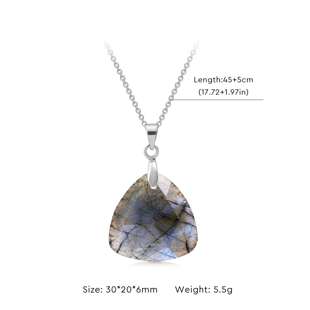 Collier Labradorite Naturelle Forme Libre – Pendentif Doré ou Argenté, 10 Modèles