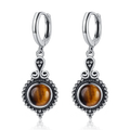 Boucles d'Oreilles Pendantes Vintage – Cyanite, Labradorite, Charoïte… Pierre Naturelle au Choix