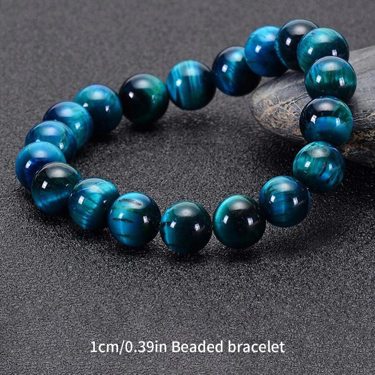 Bracelet Œil de Faucon (Œil de Tigre Bleu) – Perles 6, 8 ou 10 mm, Homme et Femme