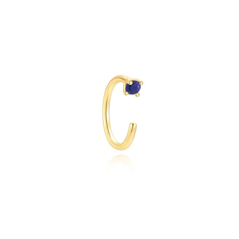 Piercing en Argent 925 et Lapis-Lazuli – Clou Plat Étoile, Fleur, Papillon, 16 Modèles Doré ou Argenté