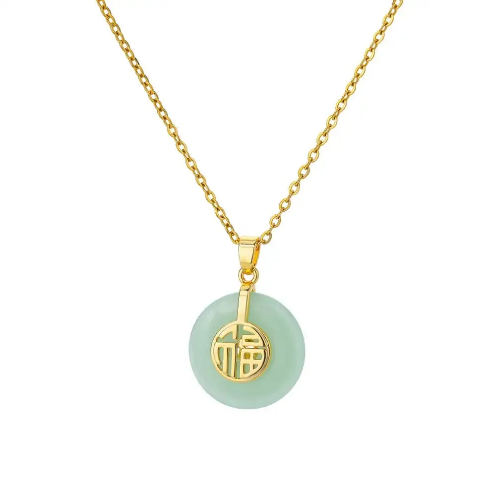 Collier Pendentif Ovale en Pierre – Acier Inoxydable Doré, Chaîne 45 cm, 13 Modèles