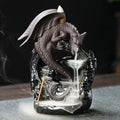 Brûleur d'Encens à Reflux Dragon en Céramique – Cascade de Fumée, Pièce de Décoration
