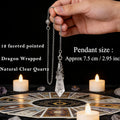 Pendule Divinatoire en Pierre Naturelle – Améthyste, Obsidienne ou Cristal de Roche, avec Chaînette