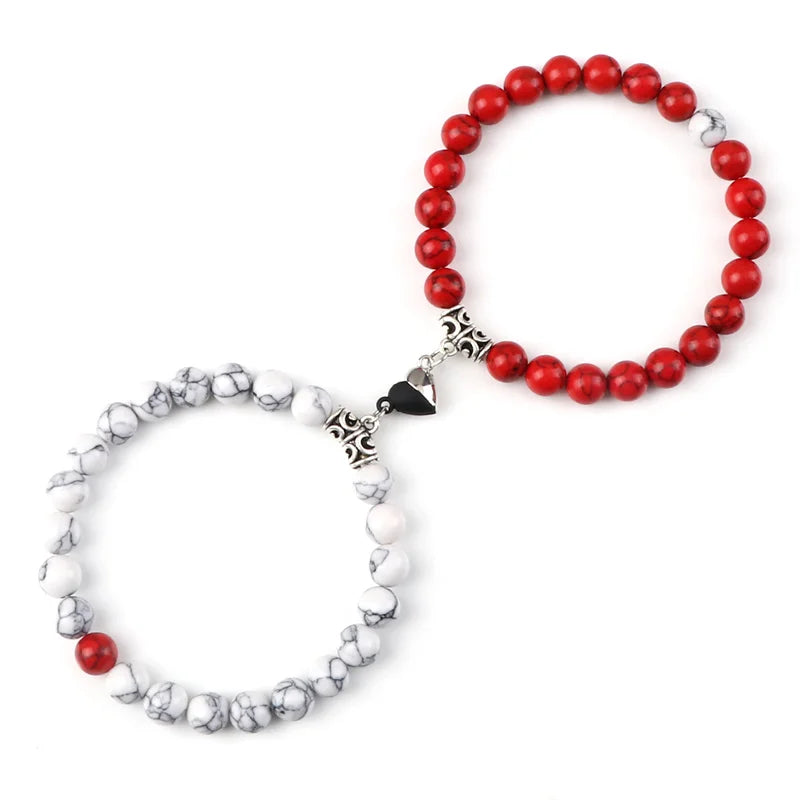 Bracelets de Couple à Distance en Pierres Naturelles – Duo de 2 Bracelets, Cadeau Amoureux