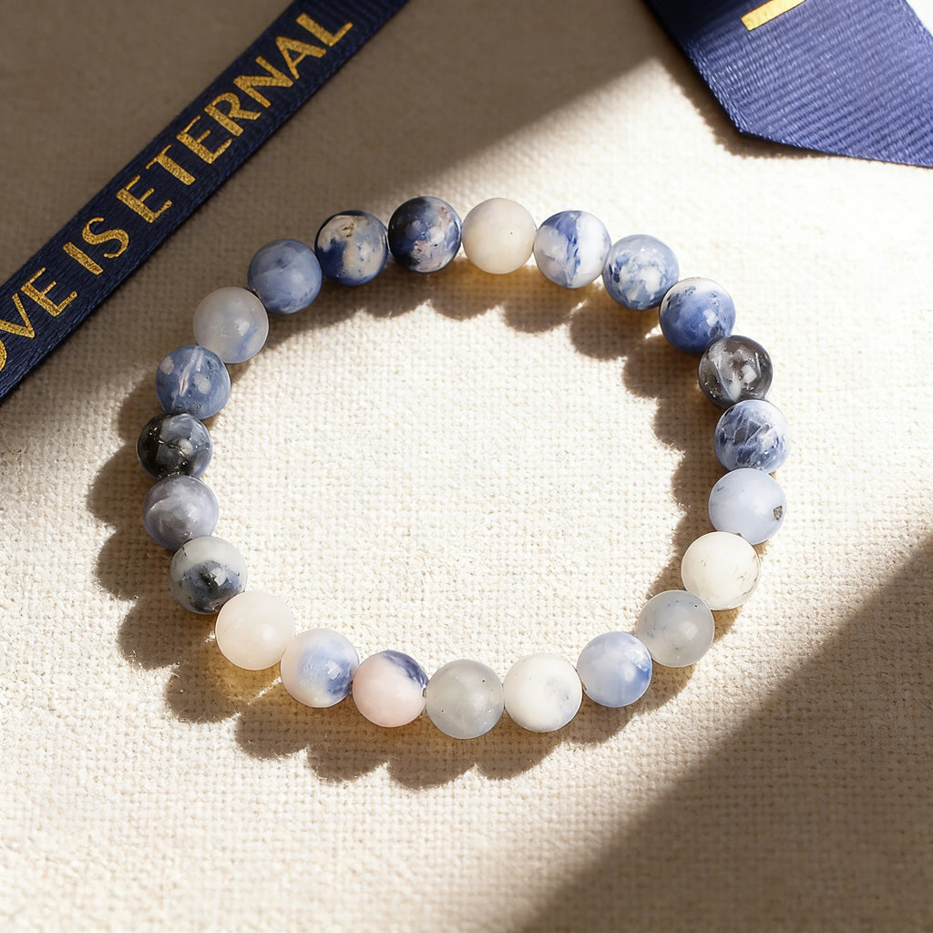 Bracelet Sodalite Naturelle – Perles Bleues 6, 8 ou 10 mm, 17 ou 19 cm, Homme et Femme