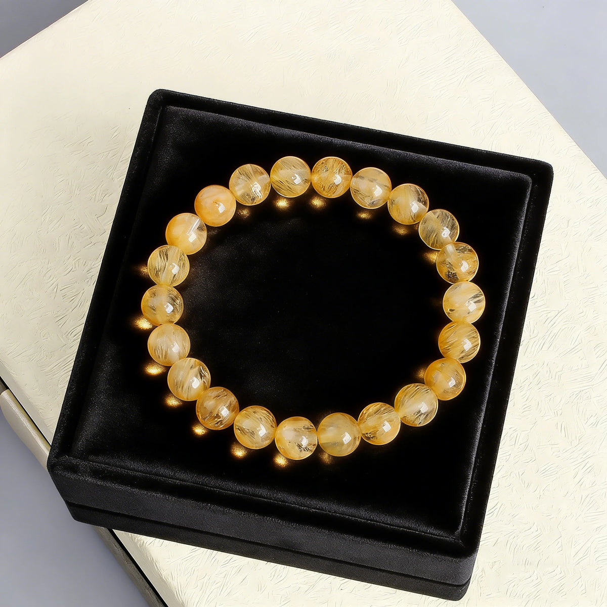 Bracelet Citrine Naturelle – Perles Jaune Soleil 6, 8 ou 10 mm, 17 ou 19 cm